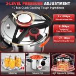 6 Quart Stainless Steel Pressure Cooker with Steamer