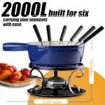 Swiss Cast Iron Fondue Set for 4-6 People