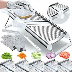 Gramercy Adjustable Stainless Steel Mandoline Slicer with Gloves
