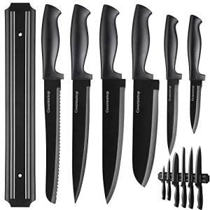 Magnetic Knife Set with Black Titanium Knives
