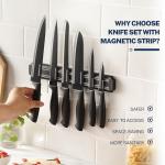 Magnetic Knife Set with Black Titanium Knives