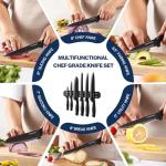 Magnetic Knife Set with Black Titanium Knives