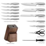 FIKSHOT Kitchen Knife Block Set with Santoku Knife