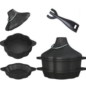 Aurionix 3-in-1 Pre-Seasoned Cast Iron Pan