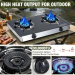 Portable 2 Burner Propane Gas Cooktop for Camping