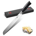 TUO 9-Inch Serrated Bread Knife with Pakkawood Handle