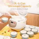 Joydeem 6-Cup Ceramic Rice Cooker, PFOA Free
