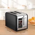 Mecity Touch Screen 2 Slice Stainless Steel Toaster