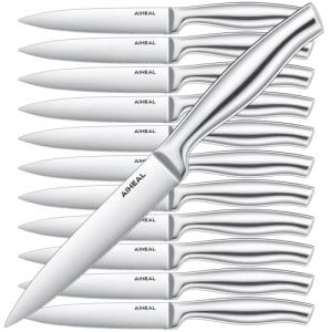 Aiheal Stainless Steel Steak Knife Set of 12