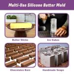 Silicone Butter Molds with Lid and Spatulas