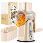 SUSTEAS Rotary Cheese Grater with 5 Blades