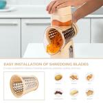 SUSTEAS Rotary Cheese Grater with 5 Blades
