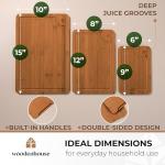 3-Piece Bamboo Cutting Board Set with Juice Grooves