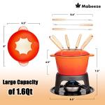 Mabeeze Cast Iron Fondue Set with Accessories