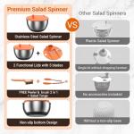 Large 3-in-1 Salad Spinner with Slicer & Bowl
