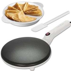 Electric Crepe Maker with Handle, 8-Inch Non-Stick