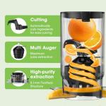 SMALLHOO Cold Press Juicer with Wide Feed Chute