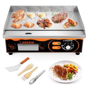 WICHEMI 22" Stainless Steel Electric Countertop Griddle