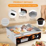 WICHEMI 22" Stainless Steel Electric Countertop Griddle
