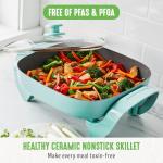 GreenLife 12" Square Electric Skillet with Vented Lid
