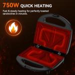 OSTBA 2-Slice Non-Stick Sandwich Maker with Indicator Lights