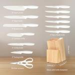 15-Piece White Stainless Steel Knife Set