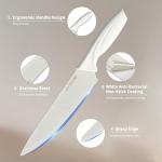 15-Piece White Stainless Steel Knife Set