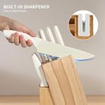 15-Piece White Stainless Steel Knife Set