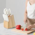 15-Piece White Stainless Steel Knife Set