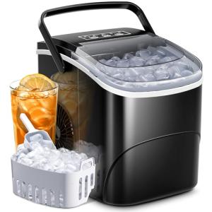 AGLUCKY Portable Ice Maker with Self-Cleaning Feature