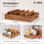 Acacia Wood Lid Organizer with Adjustable Dividers