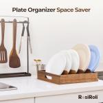 Acacia Wood Lid Organizer with Adjustable Dividers