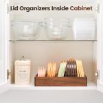 Acacia Wood Lid Organizer with Adjustable Dividers