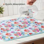 FRESHMINT Reversible Absorbent Dish Drying Mats, 2 Pack