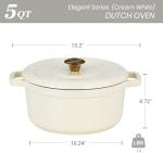 Overmont 5QT Enameled Cast Iron Dutch Oven