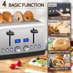 4-Slice LCD Stainless Steel Toaster with Crumb Tray