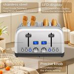 4-Slice LCD Stainless Steel Toaster with Crumb Tray