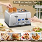 4-Slice LCD Stainless Steel Toaster with Crumb Tray