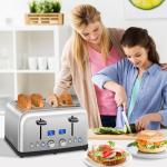 4-Slice LCD Stainless Steel Toaster with Crumb Tray