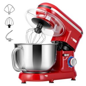 VIVOHOME 660W 6QT Tilt-Head Stand Mixer, Red