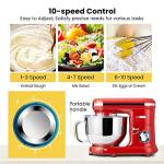 VIVOHOME 660W 6QT Tilt-Head Stand Mixer, Red