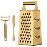 TEAHAHA 4-Sided Stainless Steel Grater with Handle