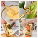 TEAHAHA 4-Sided Stainless Steel Grater with Handle