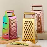 TEAHAHA 4-Sided Stainless Steel Grater with Handle