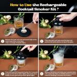 Rechargeable Electric Whiskey Smoker Kit with Wood Chips