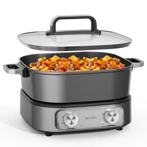 AUTUCU 6-Quart Electric Skillet with Timer