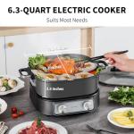 AUTUCU 6-Quart Electric Skillet with Timer