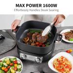 AUTUCU 6-Quart Electric Skillet with Timer