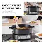 AUTUCU 6-Quart Electric Skillet with Timer