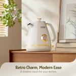 Hazel Quinn Retro 1.7L Electric Kettle - Pearl White